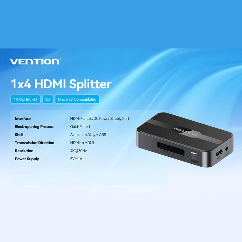 Vention 1-in-4 Out HDMI Female A/DC 3.5mm Splitter (A12B0-US)