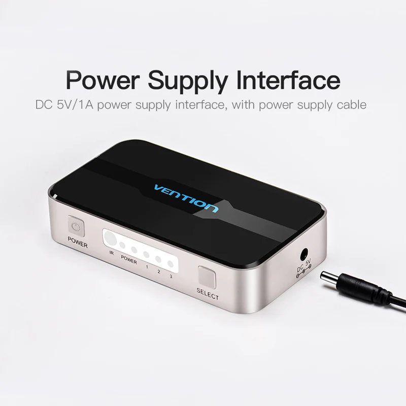Vention 3-in-1 Out HDMI Switcher (Gray Aluminum Alloy Type, Blue Aluminum Alloy Type)
