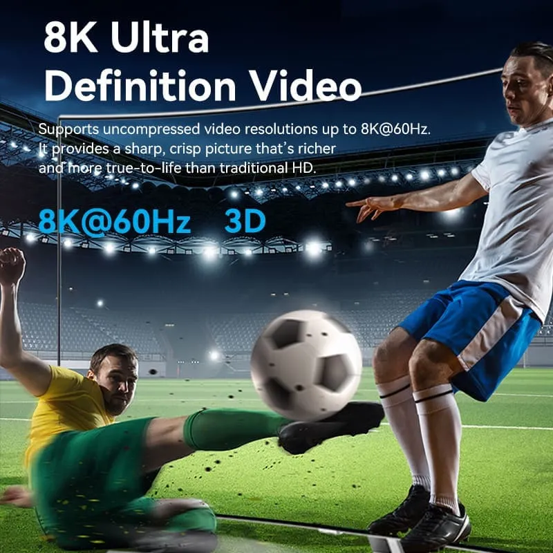 Vention 2-Port Bi-Directional 8K HDMI Switcher - Gray Aluminum Alloy Type (AKPH0)