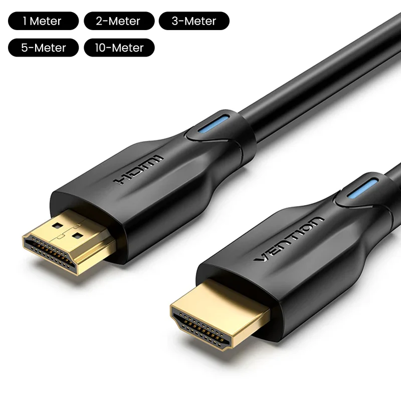 Vention 8K HDMI Male to Male Cable - Black (1M, 2M, 3M, 5M, 10M)