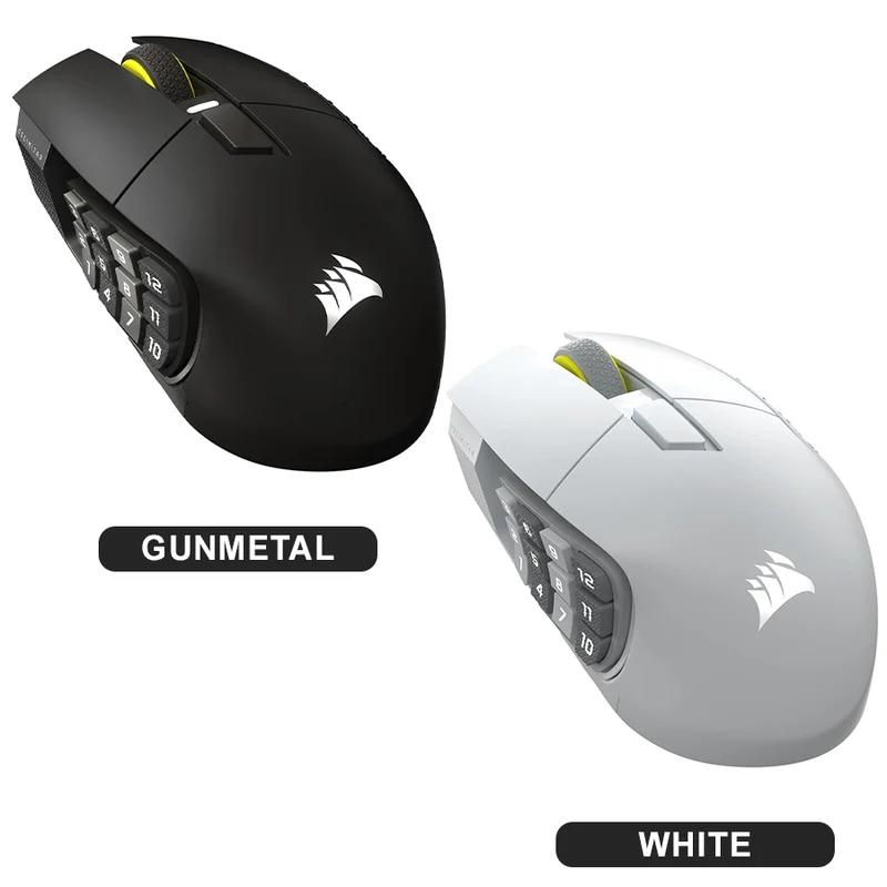 Corsair Scimitar Elite Wireless SE MMO Gaming Mouse (Gunmetal, White)