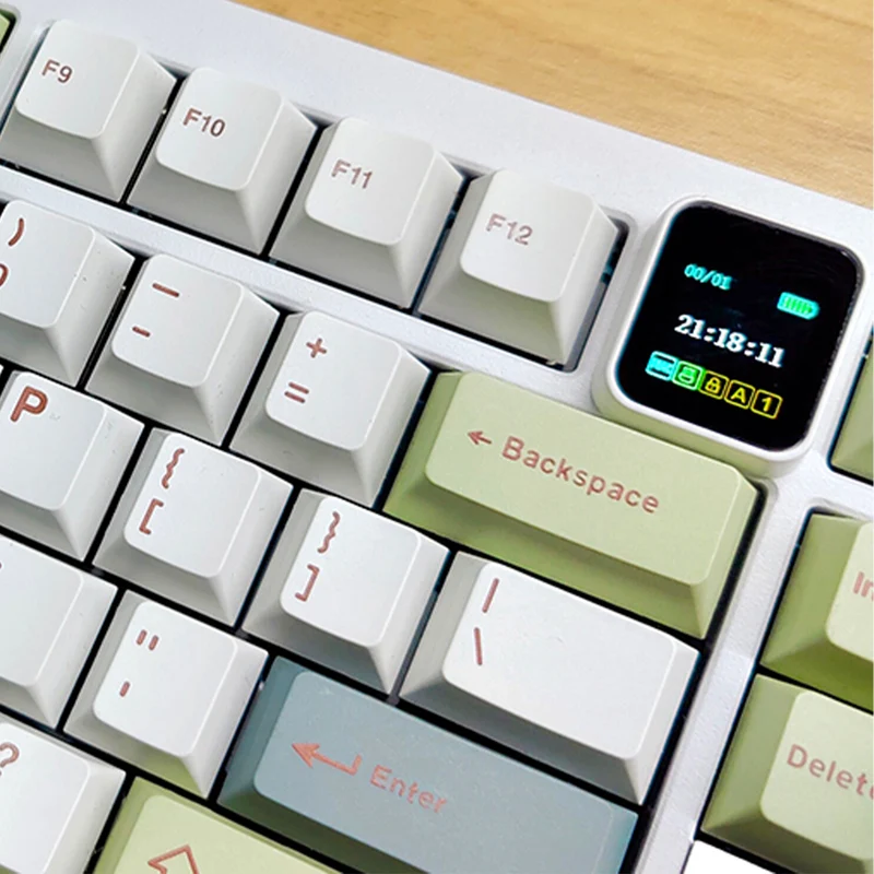 Ajazz QS87 Max RGB Tri-Mode 87-Keys Aluminum CNC Case Hot-Swappable Mechanical Keyboard (Cyan/White/Blue) (Flame Red V2 Switch)
