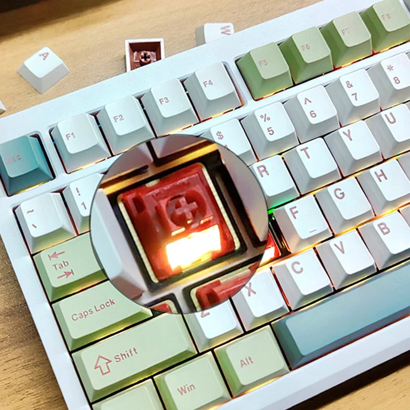 Ajazz QS87 Max RGB Tri-Mode 87-Keys Aluminum CNC Case Hot-Swappable Mechanical Keyboard (Cyan/White/Blue) (Flame Red V2 Switch)