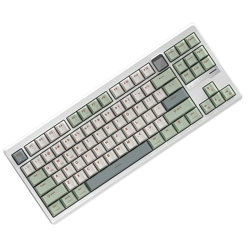 Ajazz QS87 Max RGB Tri-Mode 87-Keys Aluminum CNC Case Hot-Swappable Mechanical Keyboard (Cyan/White/Blue) (Flame Red V2 Switch)