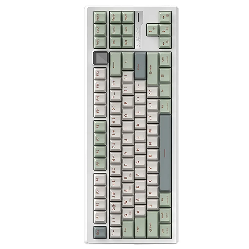 Ajazz QS87 Max RGB Tri-Mode 87-Keys Aluminum CNC Case Hot-Swappable Mechanical Keyboard (Cyan/White/Blue) (Flame Red V2 Switch)