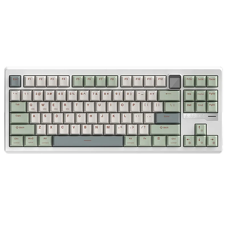 Ajazz QS87 Max RGB Tri-Mode 87-Keys Aluminum CNC Case Hot-Swappable Mechanical Keyboard (Cyan/White/Blue) (Flame Red V2 Switch)
