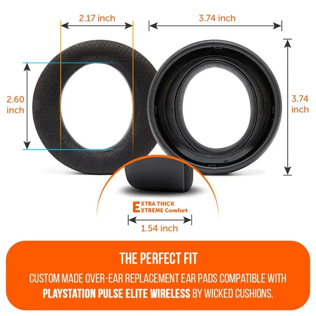 Wicked Cushions WC FreeZe Pulse Elite - Cooling Gel Earpads For PlayStation Pulse Elite Headset (Black, White, 90s Black, Cyan Prism, Geo Grey) (Pulse-Elite-FR-B, Pulse-Elite-FR-W, Pulse-Elite-FR-90B, (Pulse-Elite-FR-CP, Pulse-Elite-FR-GG)