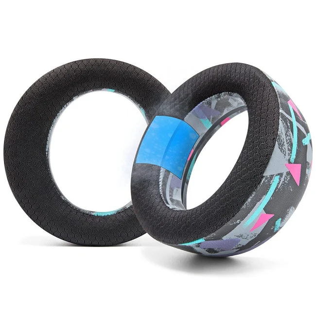 Wicked Cushions WC FreeZe Pulse Elite - Cooling Gel Earpads For PlayStation Pulse Elite Headset (Black, White, 90s Black, Cyan Prism, Geo Grey) (Pulse-Elite-FR-B, Pulse-Elite-FR-W, Pulse-Elite-FR-90B, (Pulse-Elite-FR-CP, Pulse-Elite-FR-GG)