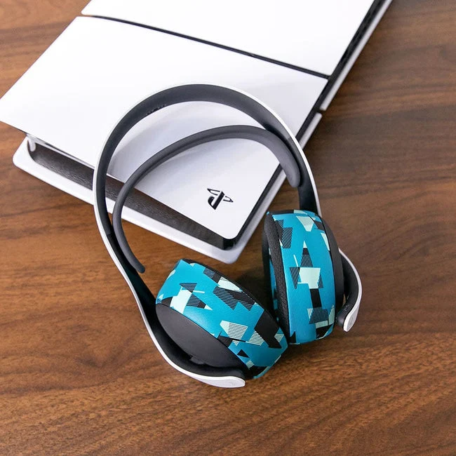 Wicked Cushions WC FreeZe Pulse Elite - Cooling Gel Earpads For PlayStation Pulse Elite Headset (Black, White, 90s Black, Cyan Prism, Geo Grey) (Pulse-Elite-FR-B, Pulse-Elite-FR-W, Pulse-Elite-FR-90B, (Pulse-Elite-FR-CP, Pulse-Elite-FR-GG)