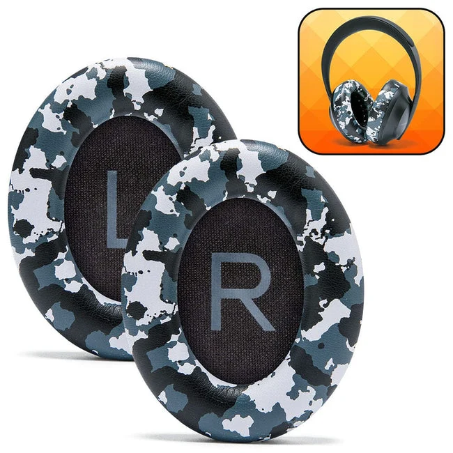 Wicked Cushions Bose NC 700 Replacement Ear Pads (Black, White, Silver, Black Camo, Geo Grey, 90s White, 90s Black, Snow Camo) (AT-NQV8-3AQB, CB-ME3S-08KU, 4G-V4VN-Z07A, GR-4PIU-HJO4, N7-KRI5-74F6, Bose700-90W, Bose700-90B, BOSE700-SC)