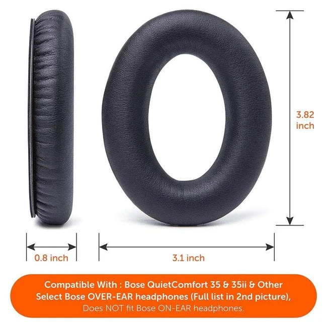 Wicked Cushions Bose QC 35 Replacement Ear Pads (Black, Midnight Blue, Silver, Geo Grey, Snow Camo, Black Camo, 90s White, 90s Black) (DW-EUAI-QYAW, ZI-3M67-96O0, 4B-NWTC-V89C, TI-AZM0-J0JH, OC-90BK-QG4D, Z7-YSOW-KHPB, BoseQC35-90W, BoseQC35-90B)