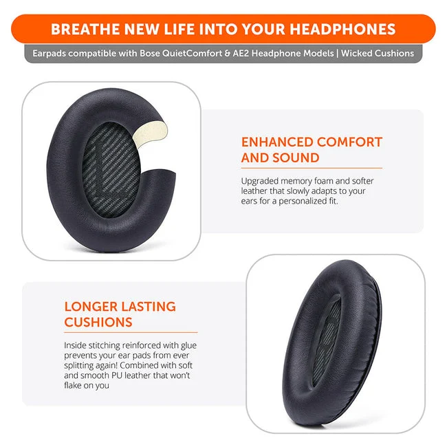 Wicked Cushions Bose QC 35 Replacement Ear Pads (Black, Midnight Blue, Silver, Geo Grey, Snow Camo, Black Camo, 90s White, 90s Black) (DW-EUAI-QYAW, ZI-3M67-96O0, 4B-NWTC-V89C, TI-AZM0-J0JH, OC-90BK-QG4D, Z7-YSOW-KHPB, BoseQC35-90W, BoseQC35-90B)