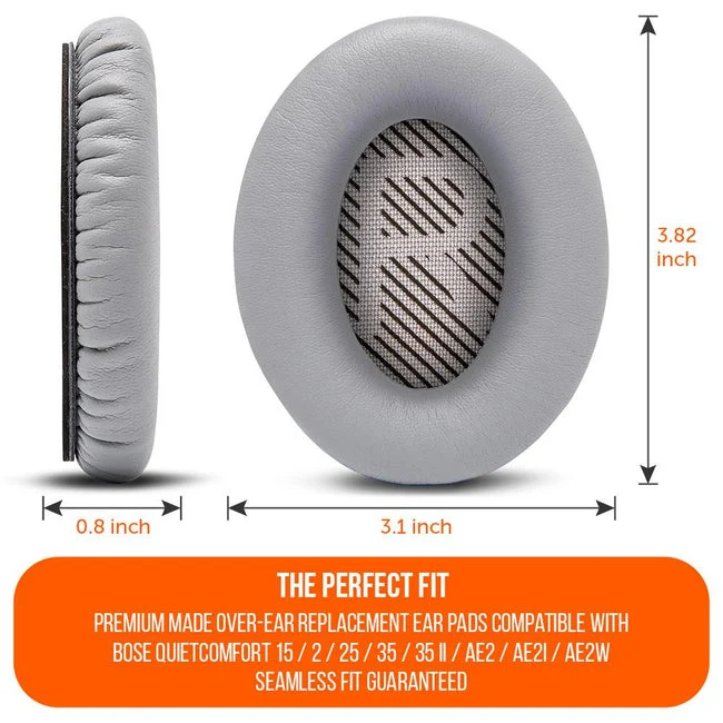 Wicked Cushions Bose QC 35 Replacement Ear Pads (Black, Midnight Blue, Silver, Geo Grey, Snow Camo, Black Camo, 90s White, 90s Black) (DW-EUAI-QYAW, ZI-3M67-96O0, 4B-NWTC-V89C, TI-AZM0-J0JH, OC-90BK-QG4D, Z7-YSOW-KHPB, BoseQC35-90W, BoseQC35-90B)