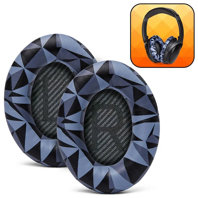 Wicked Cushions Bose QC 35 Replacement Ear Pads (Black, Midnight Blue, Silver, Geo Grey, Snow Camo, Black Camo, 90s White, 90s Black) (DW-EUAI-QYAW, ZI-3M67-96O0, 4B-NWTC-V89C, TI-AZM0-J0JH, OC-90BK-QG4D, Z7-YSOW-KHPB, BoseQC35-90W, BoseQC35-90B)
