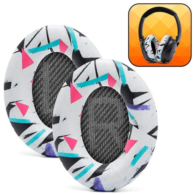 Wicked Cushions Bose QC 35 Replacement Ear Pads (Black, Midnight Blue, Silver, Geo Grey, Snow Camo, Black Camo, 90s White, 90s Black) (DW-EUAI-QYAW, ZI-3M67-96O0, 4B-NWTC-V89C, TI-AZM0-J0JH, OC-90BK-QG4D, Z7-YSOW-KHPB, BoseQC35-90W, BoseQC35-90B)