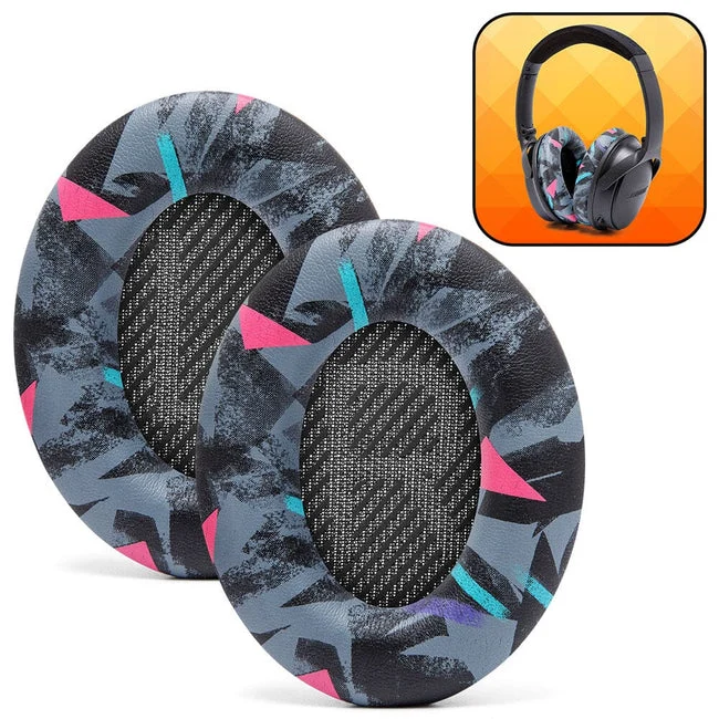 Wicked Cushions Bose QC 35 Replacement Ear Pads (Black, Midnight Blue, Silver, Geo Grey, Snow Camo, Black Camo, 90s White, 90s Black) (DW-EUAI-QYAW, ZI-3M67-96O0, 4B-NWTC-V89C, TI-AZM0-J0JH, OC-90BK-QG4D, Z7-YSOW-KHPB, BoseQC35-90W, BoseQC35-90B)