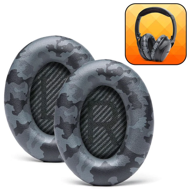 Wicked Cushions Bose QC 35 Replacement Ear Pads (Black, Midnight Blue, Silver, Geo Grey, Snow Camo, Black Camo, 90s White, 90s Black) (DW-EUAI-QYAW, ZI-3M67-96O0, 4B-NWTC-V89C, TI-AZM0-J0JH, OC-90BK-QG4D, Z7-YSOW-KHPB, BoseQC35-90W, BoseQC35-90B)