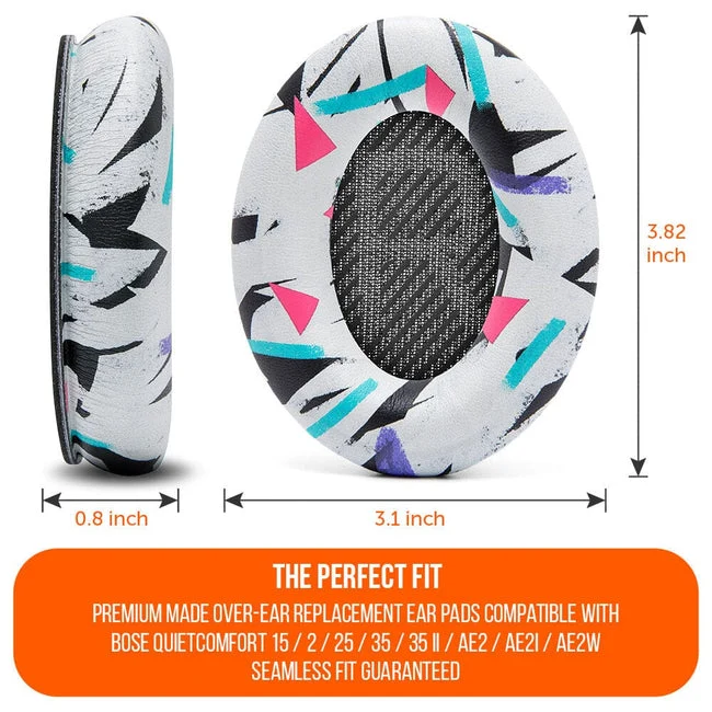 Wicked Cushions Bose QC 35 Replacement Ear Pads (Black, Midnight Blue, Silver, Geo Grey, Snow Camo, Black Camo, 90s White, 90s Black) (DW-EUAI-QYAW, ZI-3M67-96O0, 4B-NWTC-V89C, TI-AZM0-J0JH, OC-90BK-QG4D, Z7-YSOW-KHPB, BoseQC35-90W, BoseQC35-90B)