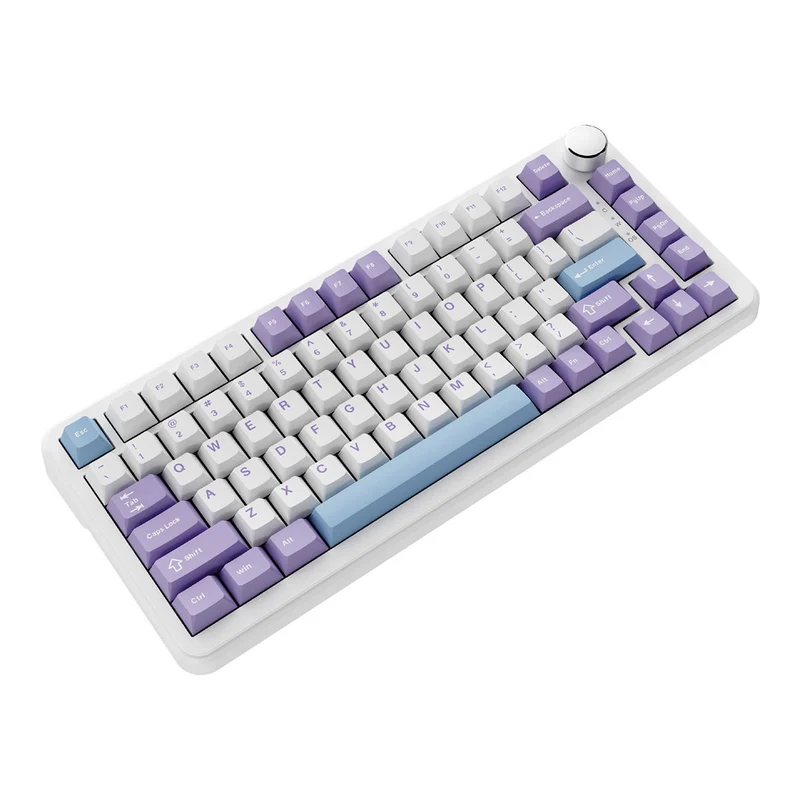 Ajazz AK820 Max RGB Wired 75% 82-Keys Gasket-mounted South Facing Hot Swappable Mechanical Keyboard Knob FR4 PCB (Purple/White/Blue) (Magnetic Switch)