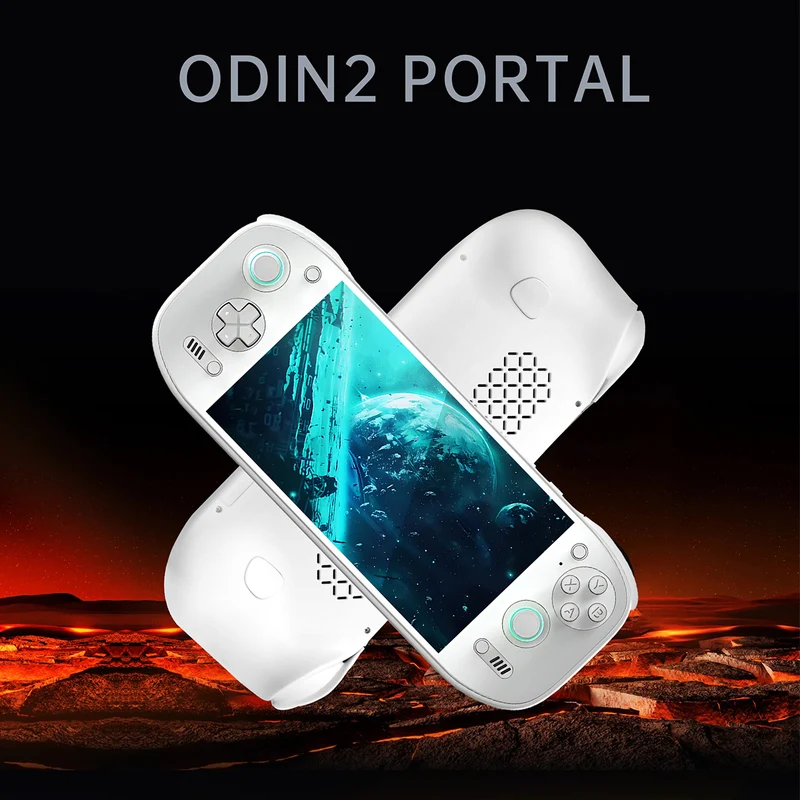 AYN Odin 2 Portal Pro Snapdragon 8gen2 Processor 7" 1080P 120Hz OLED 3D Curved Touch Screen 12GB RAM + 512GB SSD Android 13 Handheld Gaming Console (White)