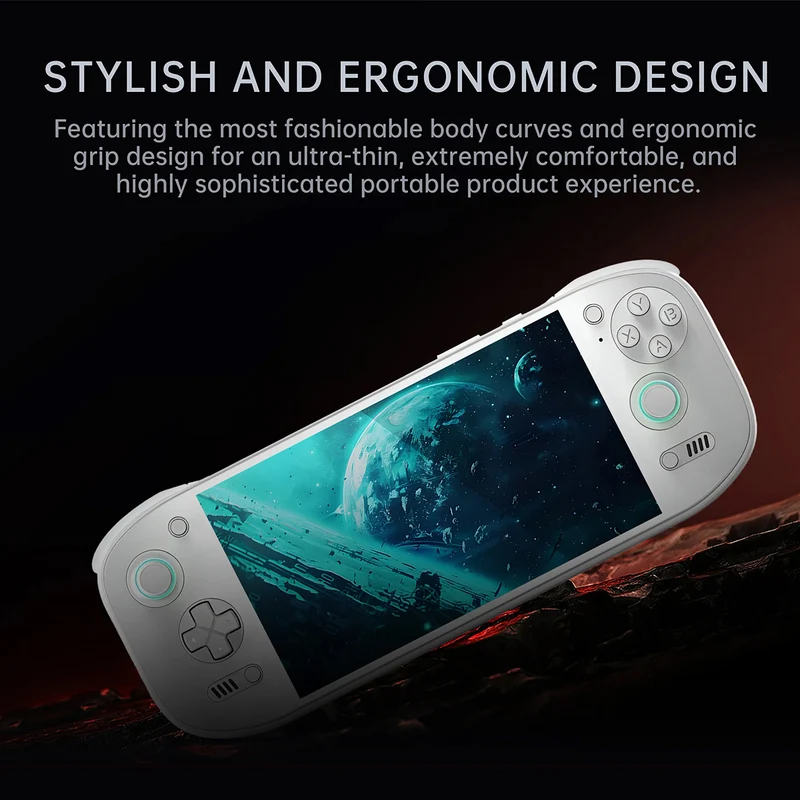 AYN Odin 2 Portal Pro Snapdragon 8gen2 Processor 7" 1080P 120Hz OLED 3D Curved Touch Screen 12GB RAM + 512GB SSD Android 13 Handheld Gaming Console (White)