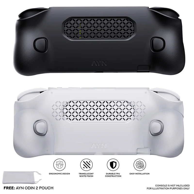 AYN Odin 2 Portal TPU Grip (Black, White) + AYN Odin 2 Pouch