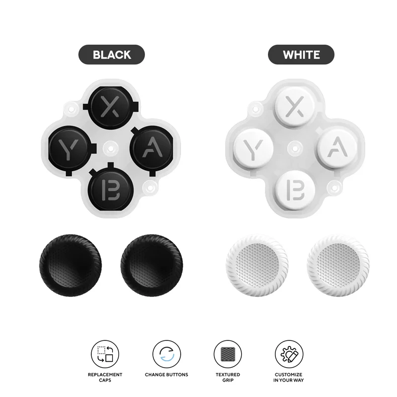 AYN Odin 2 Portal ABXY and Joystick Cap (Black, White)
