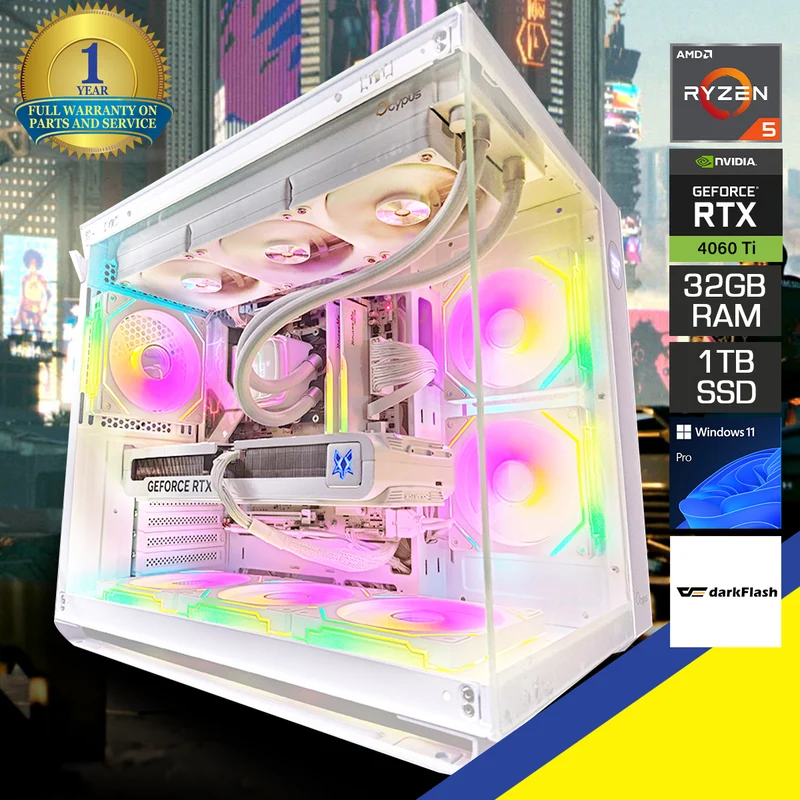 Sophos Iota C70 White Desktop Gaming PC | AMD Ryzen 7 7700X | 32GB RAM | 1TB SSD | with WiFi + Bluetooth | GeForce RTX 5070 OC | Windows 11 Pro