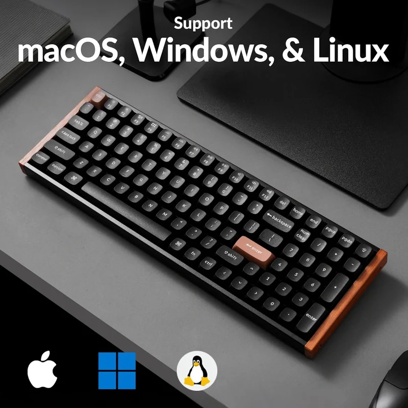 Keychron K4 HE Special Ed. Hot-Swappable RGB Backlight 96% Wireless Magnetic Switch Custom Keyboard - Black (Gateron Double-Rail Magnetic Nebula Switch) (K4H-F1)