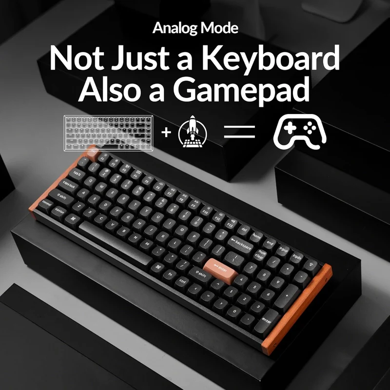 Keychron K4 HE Special Ed. Hot-Swappable RGB Backlight 96% Wireless Magnetic Switch Custom Keyboard - Black (Gateron Double-Rail Magnetic Nebula Switch) (K4H-F1)