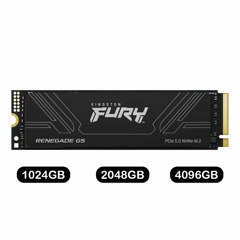 Kingston Fury Renegade G5 PCIe Gen5 NVMe M.2 2280 SSD (1024GB, 2048GB, 4096GB) (SFYR2S/1T0, SFYR2S/2T0, SFYR2S/4T0)