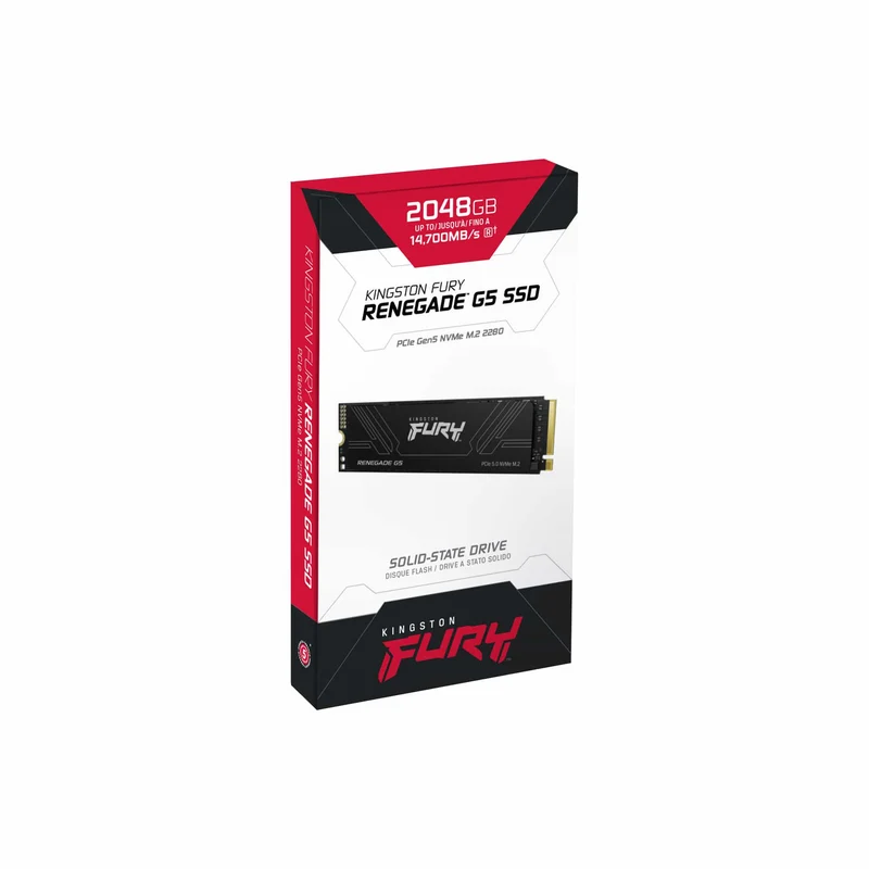 Kingston Fury Renegade G5 PCIe Gen5 NVMe M.2 2280 SSD (1024GB, 2048GB, 4096GB) (SFYR2S/1T0, SFYR2S/2T0, SFYR2S/4T0)