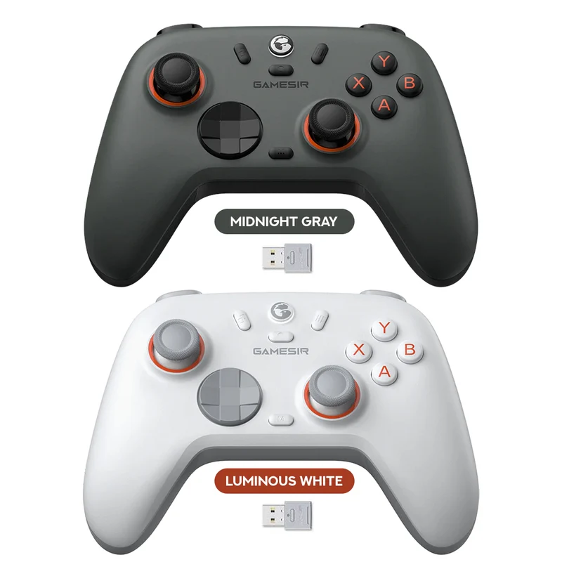 GameSir Nova 2 Lite Multiplatform Wireless Game Controller (Midnight Gray, Luminous White)