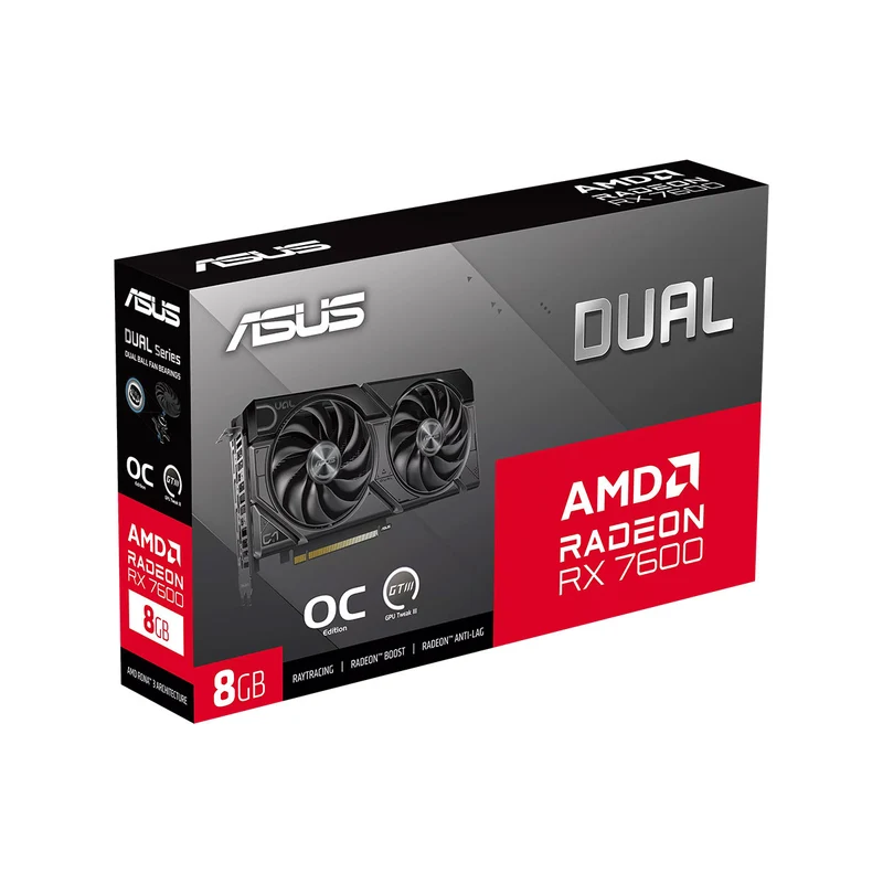 Asus Dual AMD Radeon RX 7600 EVO OC 8GB GDDR6 Graphics Card