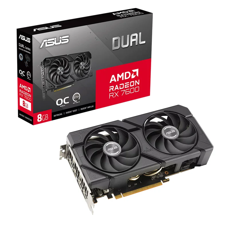 Asus Dual AMD Radeon RX 7600 EVO OC 8GB GDDR6 Graphics Card