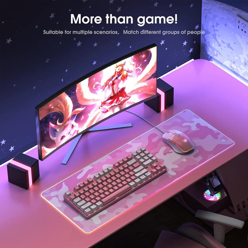 Onikuma CW916 RGB Wired Professional Gaming Mouse (White/Pink)