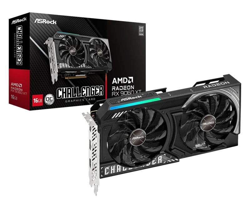 ASRock AMD Radeon RX 9060 XT Challenger 16GB GDDR6 OC Graphics Card
