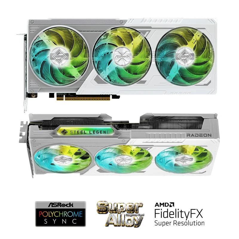 ASRock AMD Radeon RX 9060 XT Steel Legend 8GB GDDR6 OC Graphics Card