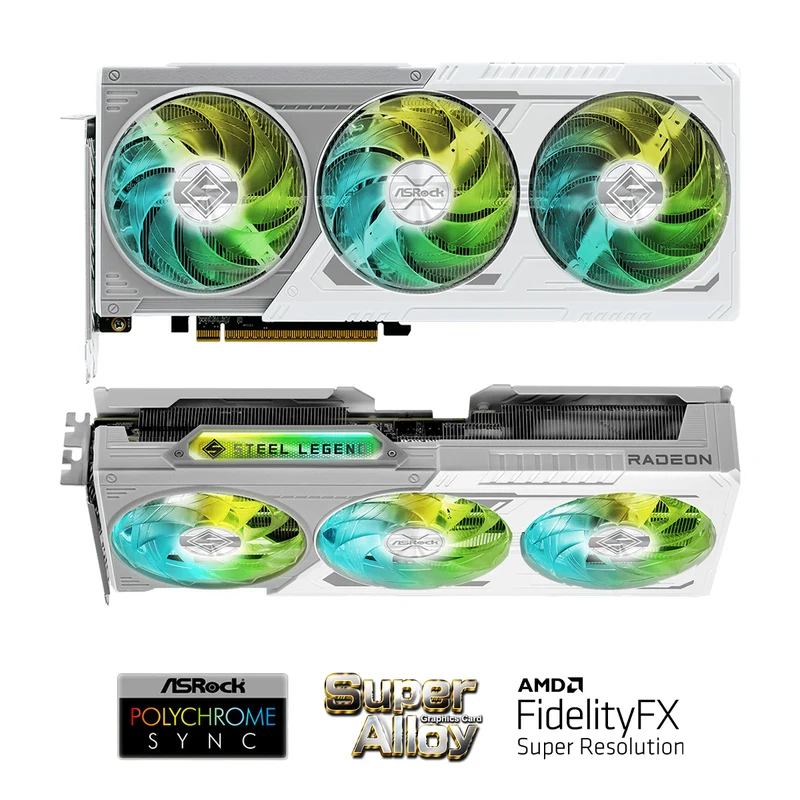 ASRock AMD Radeon RX 9060 XT Steel Legend 16GB GDDR6 OC Graphics Card