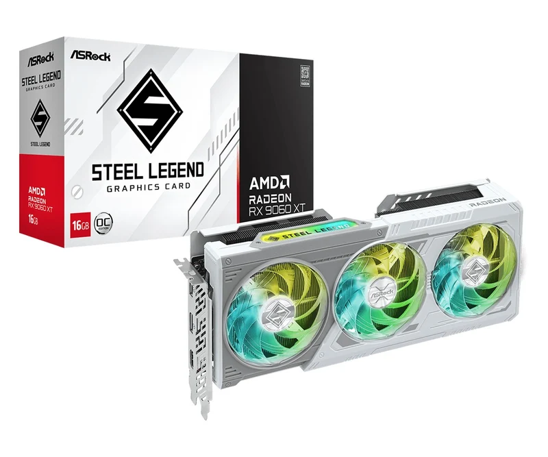 ASRock AMD Radeon RX 9060 XT Steel Legend 16GB GDDR6 OC Graphics Card