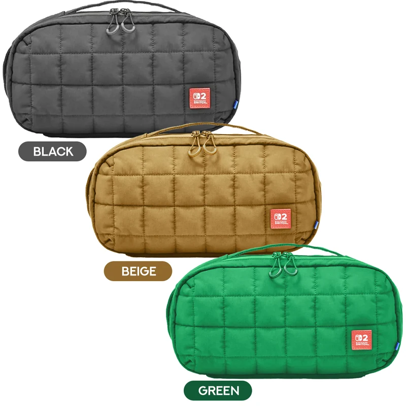 Hori Puff Pouch for Nintendo Switch 2 (Black, Beige, Green)