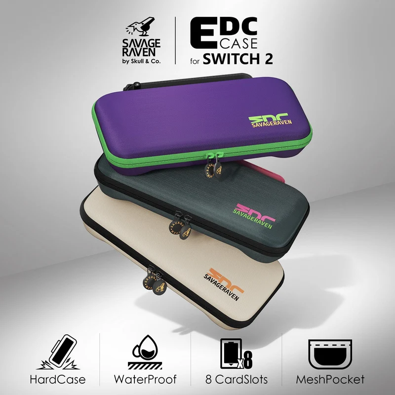 Skull & Co. EDC Case for Nintendo Switch 2 (Black, Denim, Multi-Camo, Eva Purple, Blue-Grey, Off-White)