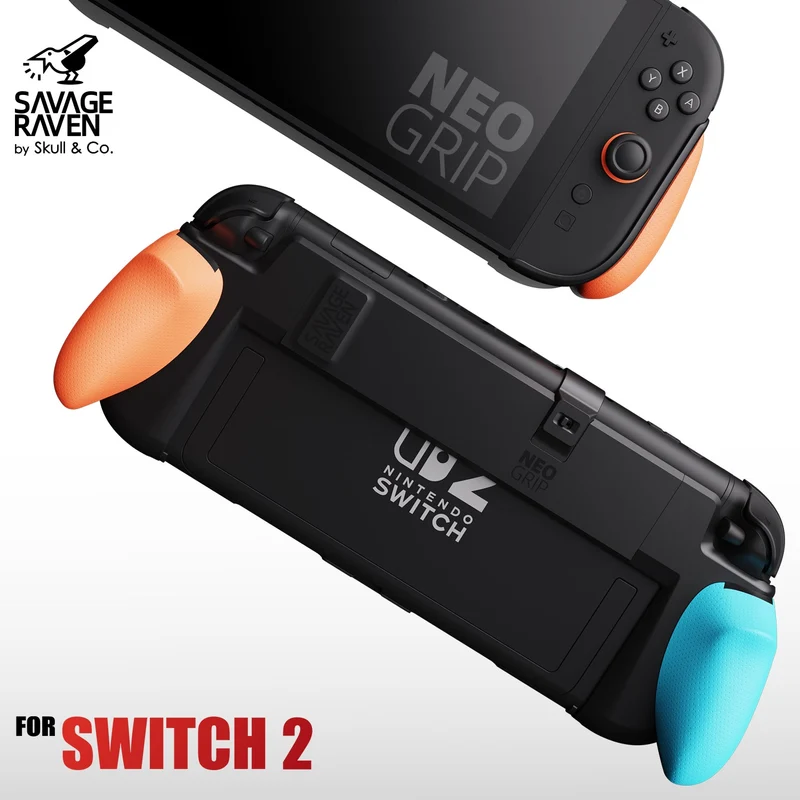 Skull & Co. NeoGrip for Nintendo Switch 2 (Black, Neon Blue/Red)