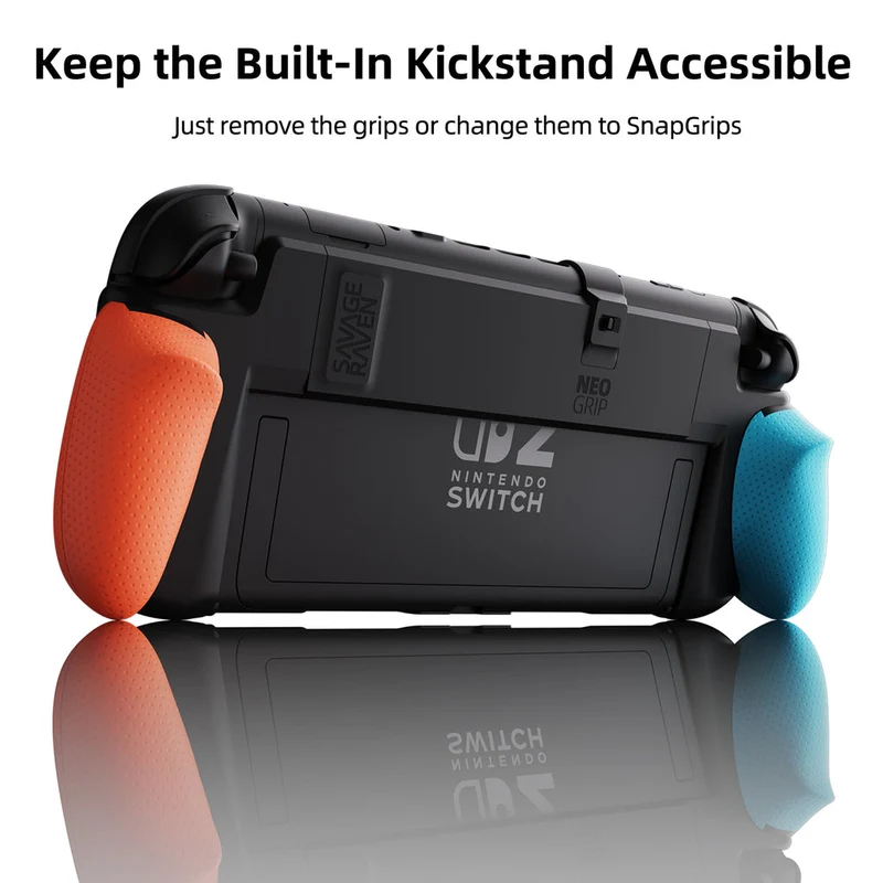 Skull & Co. NeoGrip for Nintendo Switch 2 (Black, Neon Blue/Red)