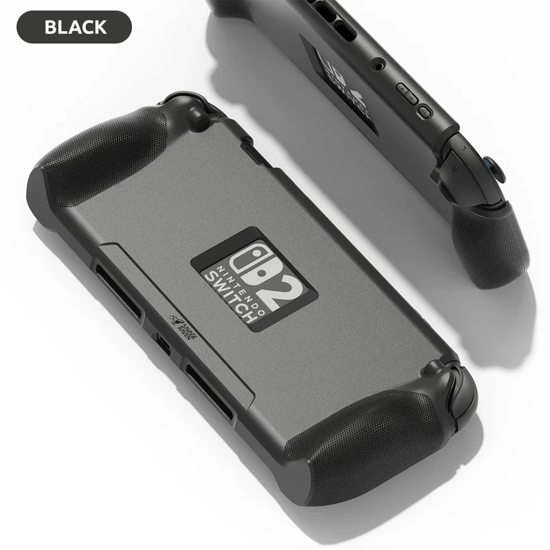 Skull & Co. StandGrip Protective Case for Nintendo Switch 2 (Black, Smoky Black, Galactic Purple, Light Green, Mario Red, Zelda Green)
