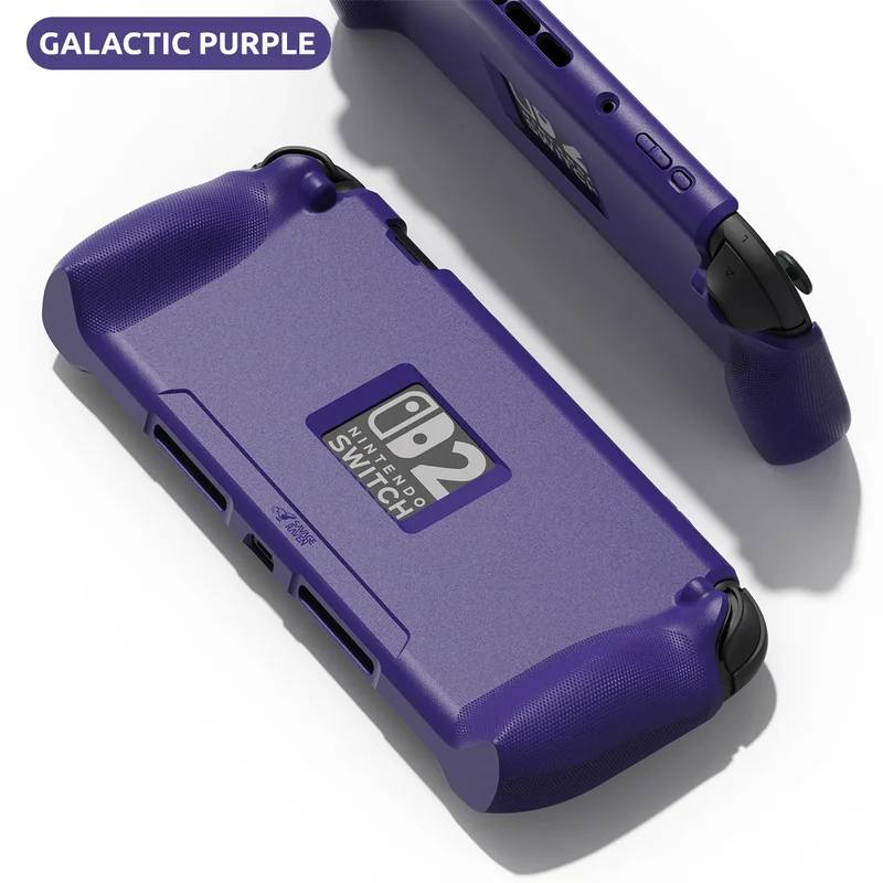 Skull & Co. StandGrip Protective Case for Nintendo Switch 2 (Black, Smoky Black, Galactic Purple, Light Green, Mario Red, Zelda Green)