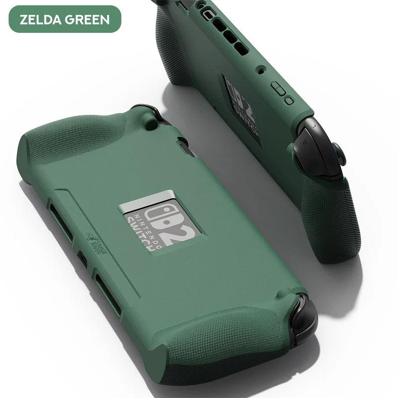 Skull & Co. StandGrip Protective Case for Nintendo Switch 2 (Black, Smoky Black, Galactic Purple, Light Green, Mario Red, Zelda Green)
