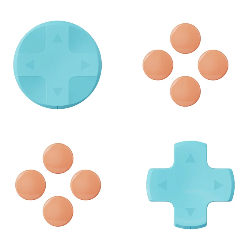 Skull & Co. D-Pad Button Cap Set for Nintendo Switch 2 (SFC, Neon Blue/Red, Light Purple/Light Green, Blue/Yellow)