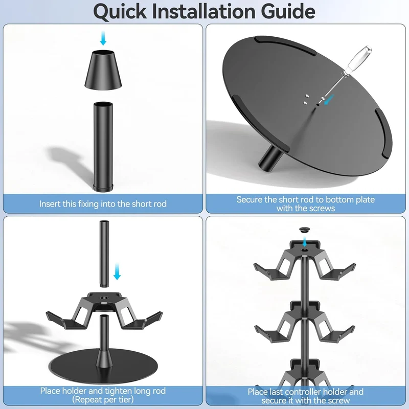OIVO Controller & Headset Stand 4 Tiers (Black) (IV-P5425-4T)