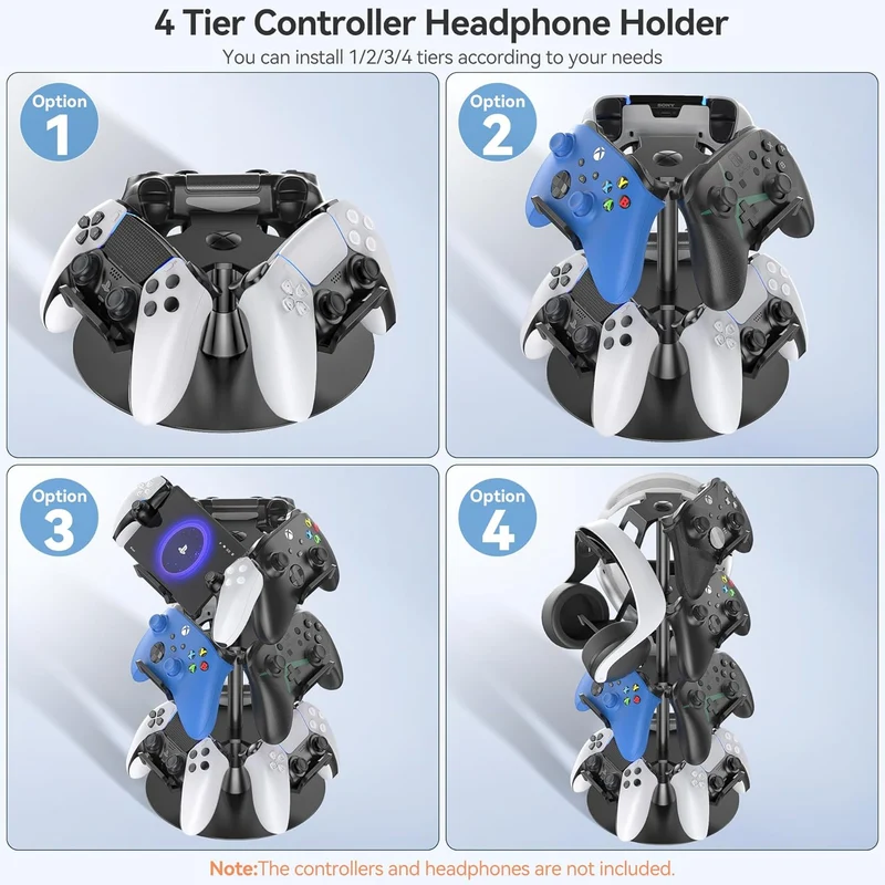 OIVO Controller & Headset Stand 4 Tiers (Black) (IV-P5425-4T)